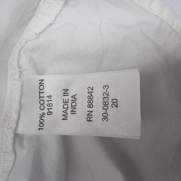 Ellos Shirt Womens 20 Plus White Boho Tunic Eyelet Lace Button Front 3/4 Sleeve - Picture 7 of 10